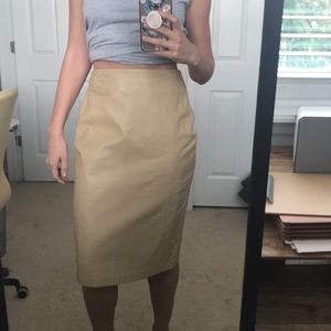 Genuine leather pencil skirt